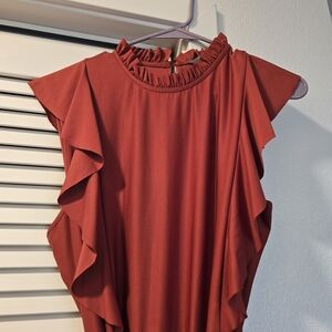 Sharagano Rust Midi Dress